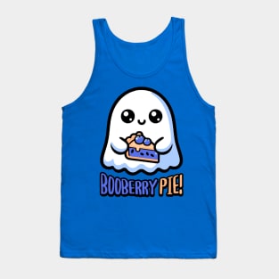 Booberry Pie! Cute Blueberry Pie Ghost Pun Tank Top